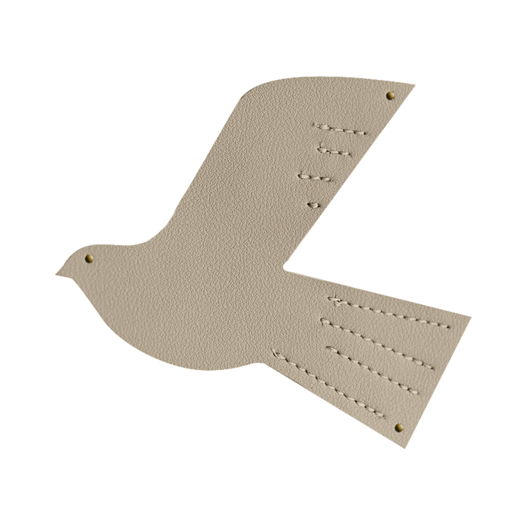 Oiseau en cuir - taille S - Beige