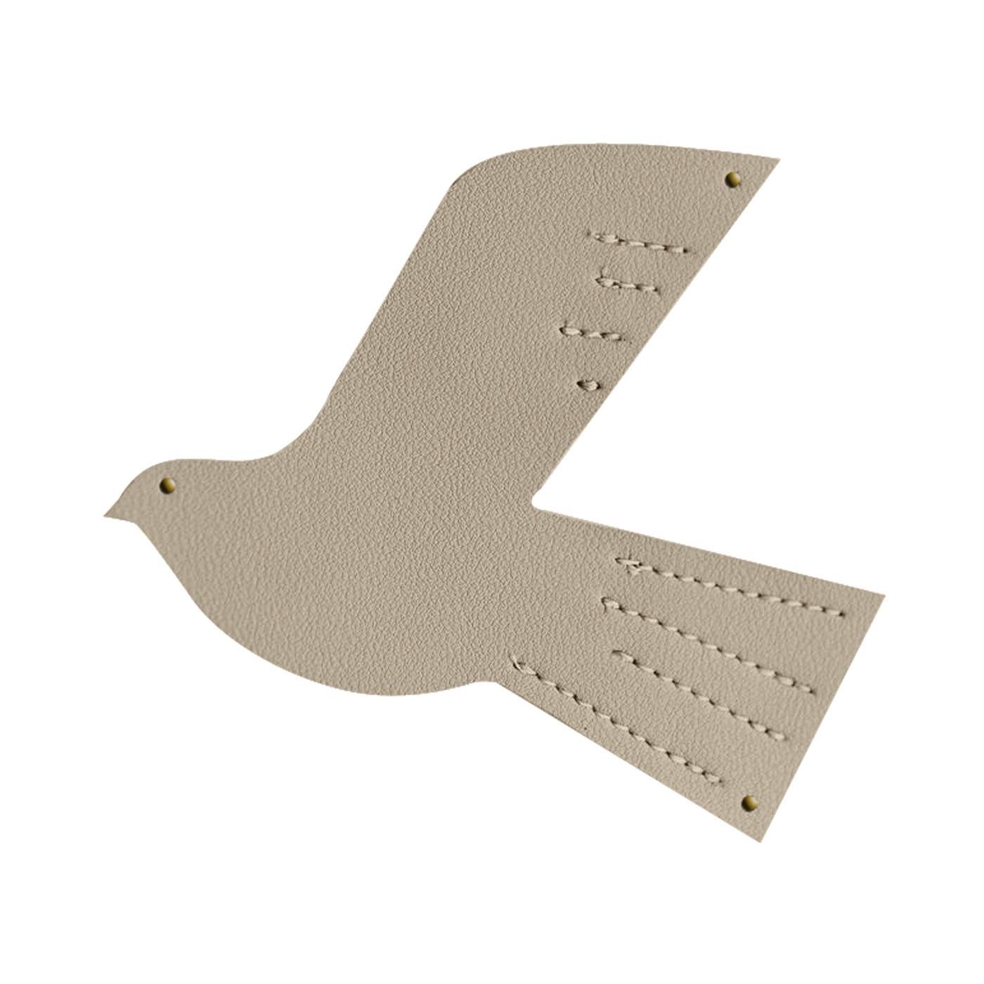 Oiseau en cuir - taille S - Beige