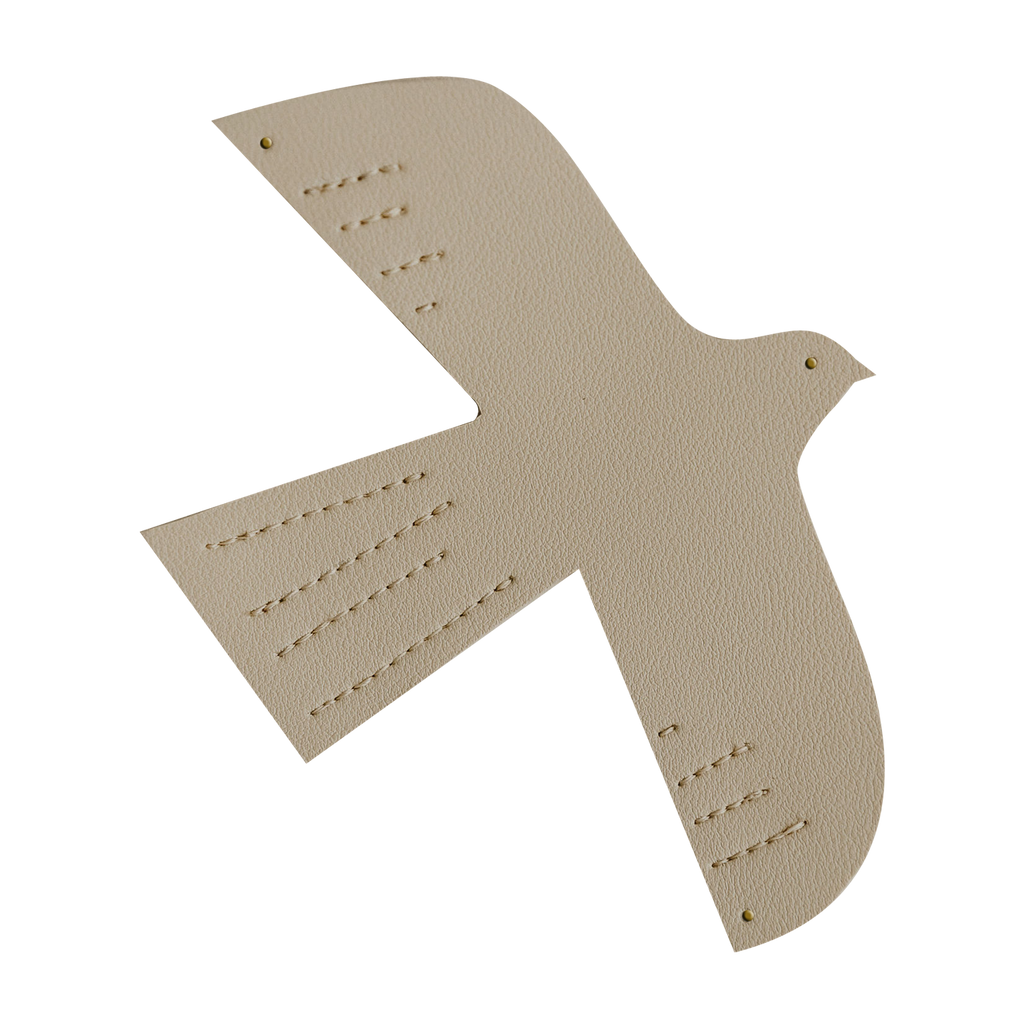 Oiseau en cuir - taille M - Beige
