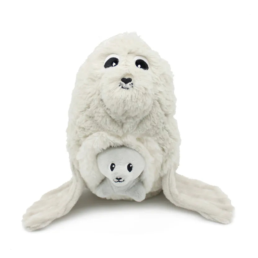 LES PTIPOTOS - PELUCHE PLOUFOU L'OTARIE MAMAN & BEBE - 35CM