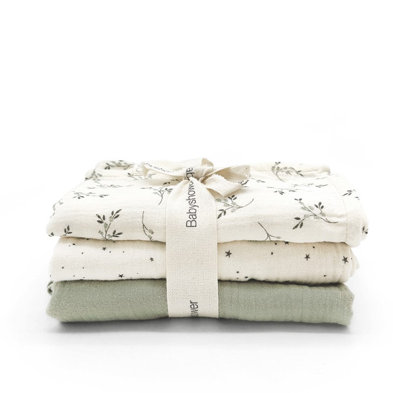 Set 3 mini-langes Olive Bloom