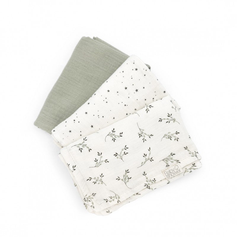 Set 3 mini-langes Olive Bloom