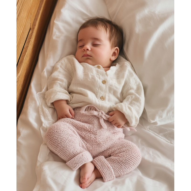 Pantalon bebe cashmere NUDE t1