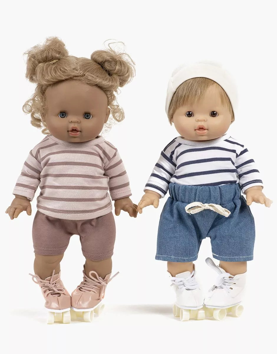 Gordis - Paire de patins à roulettes en simili cuir blanc