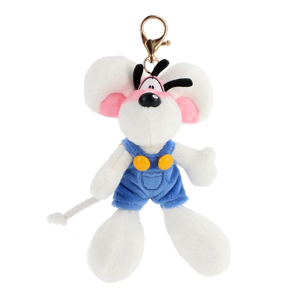 Porte-clés peluche Diddl en salopette Bleue 15cm