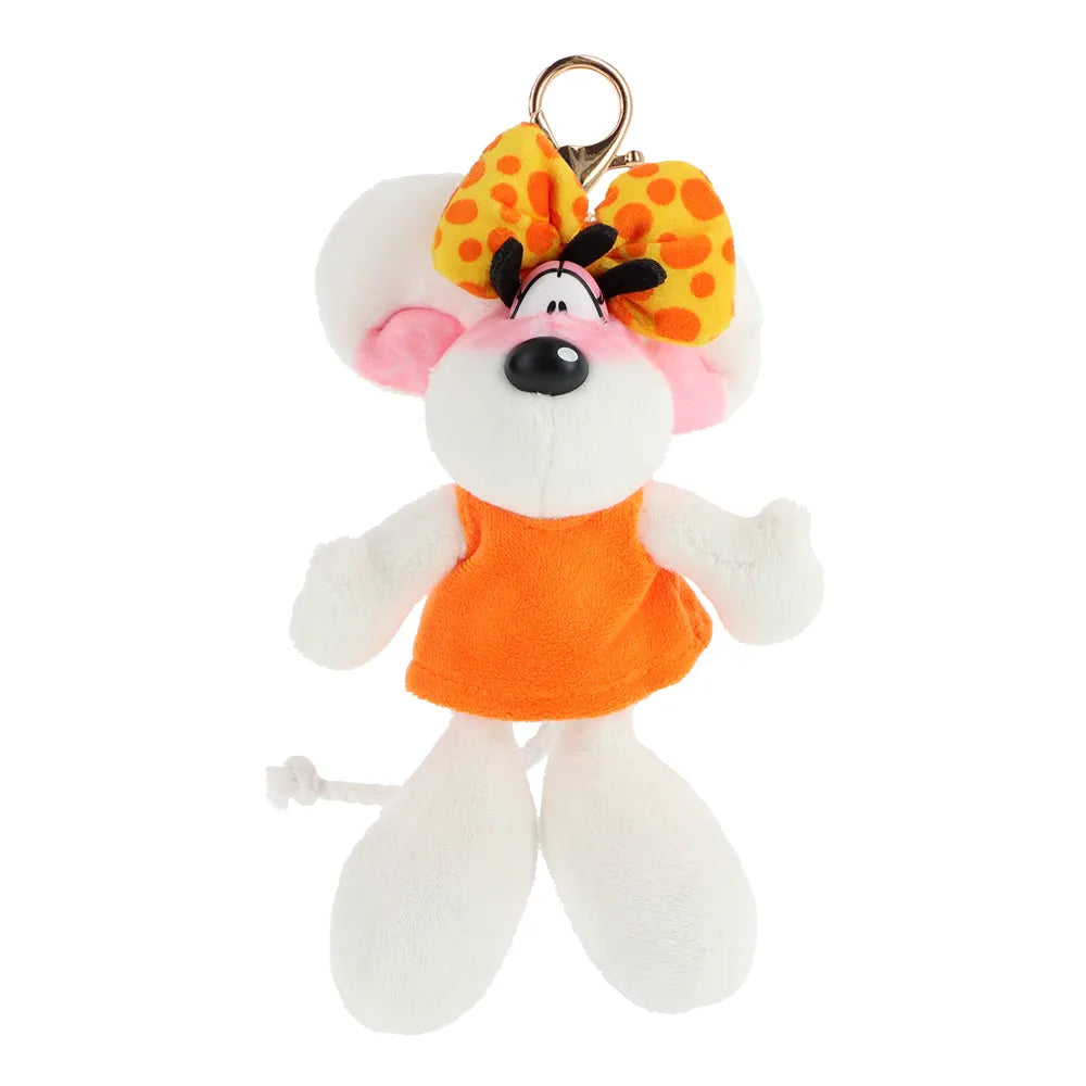 Porte-clés peluche Diddlina en robe orange 15cm