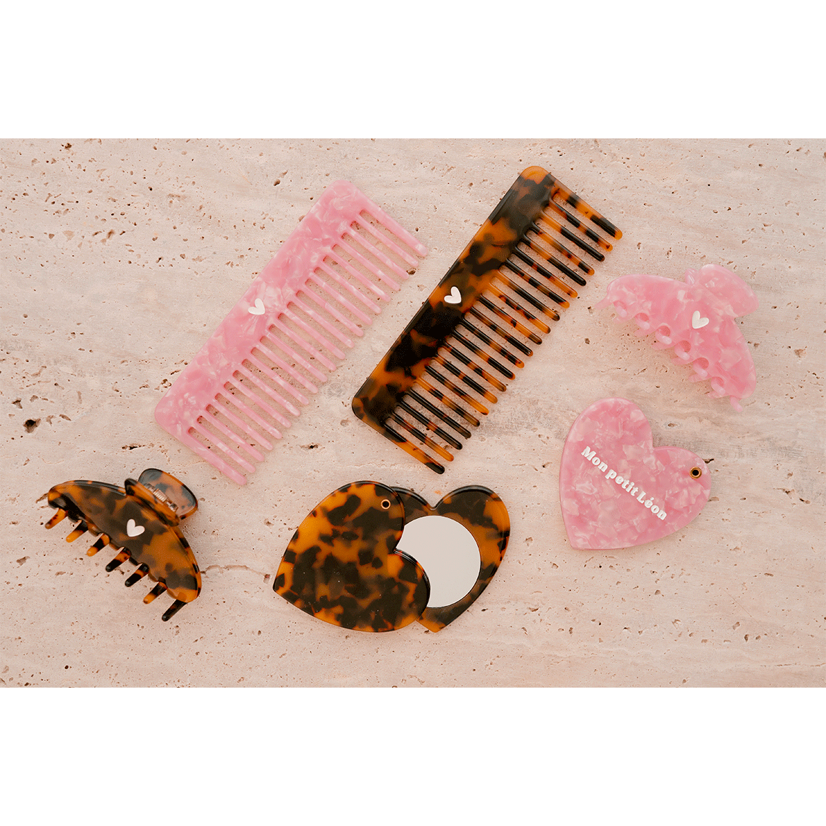 Peigne à cheveux - ♡ - rose