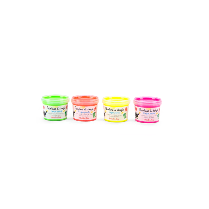 4 pots de peinture à doigts fluo - Les Schmouks