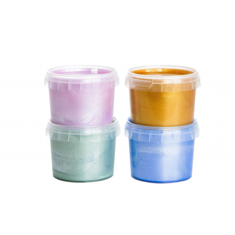 Coffret 4 pots peinture aux doigts naturelle & vegan Cristal "Mika"