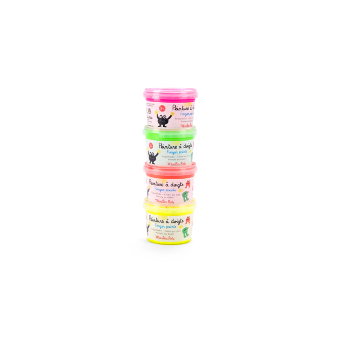 4 pots de peinture à doigts fluo - Les Schmouks