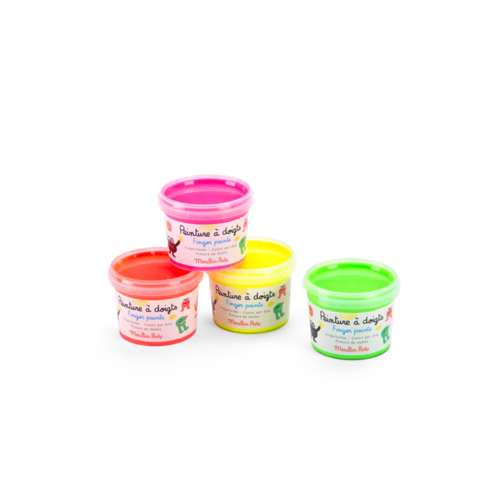 4 pots de peinture à doigts fluo - Les Schmouks