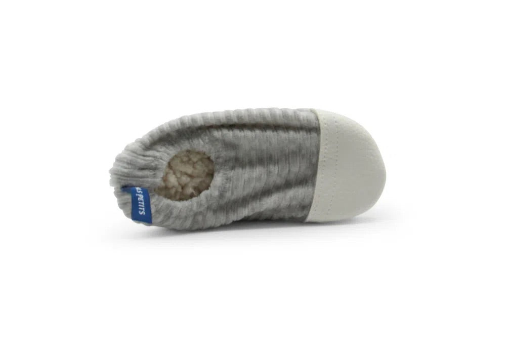 Chaussons Les Petits Velours Gris Chiné