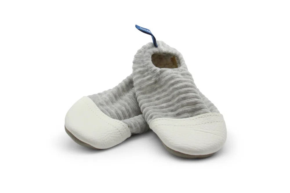 Chaussons Les Petits Velours Gris Chiné