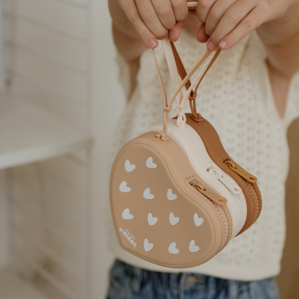 Pochette coeur en silicone - Caramel