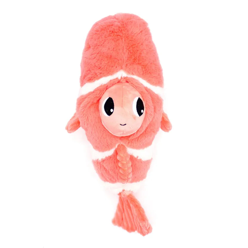 LES PTIPOTOS - PELUCHE BIGOU LE POISSON CLOWN MAMAN & BEBE CORAIL - 38CM