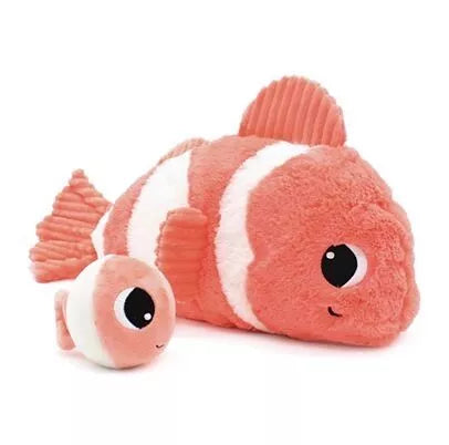 LES PTIPOTOS - PELUCHE BIGOU LE POISSON CLOWN MAMAN & BEBE CORAIL - 38CM
