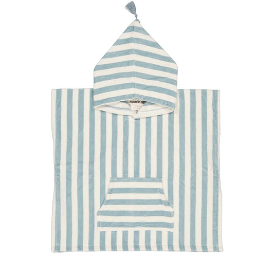 Poncho de bain Suzon - Rayures Blue cloud 1-3 ans