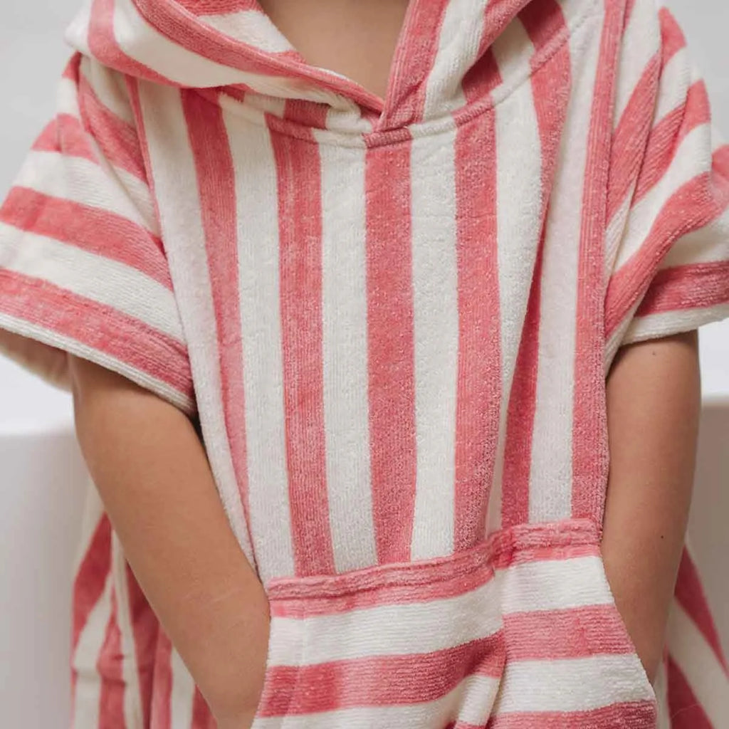 Poncho de bain Suzon - Rayures Strawberry 4-6 ans