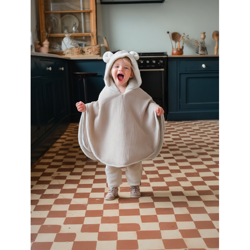 Poncho polaire teddy latte