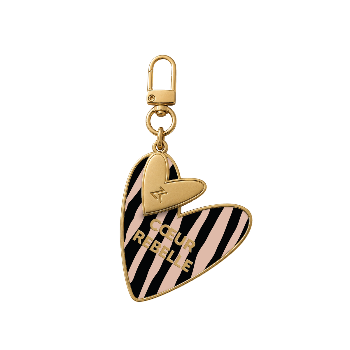Porte clé émaillé cœur - Rebelle