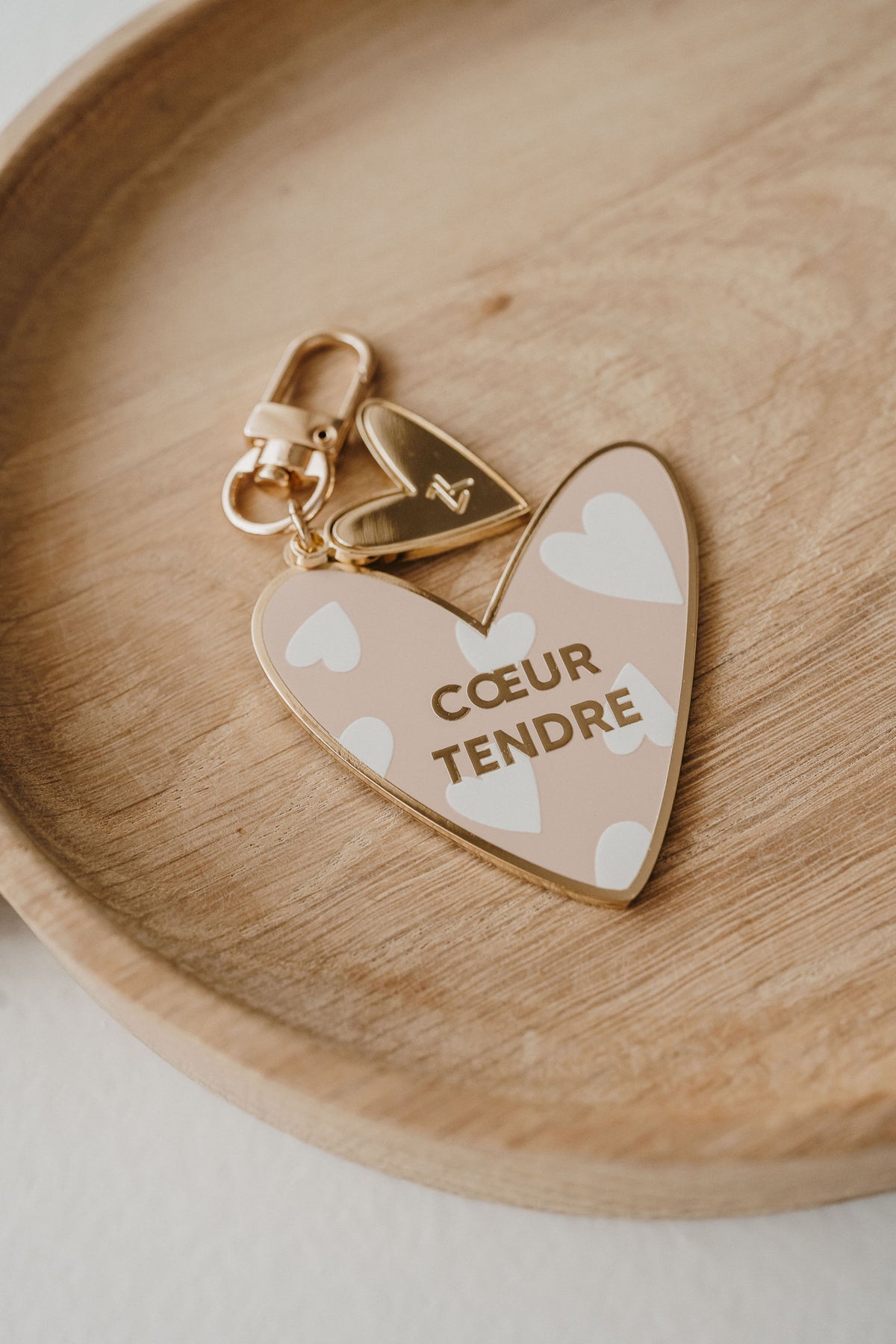 Porte clé émaillé cœur - Tendre