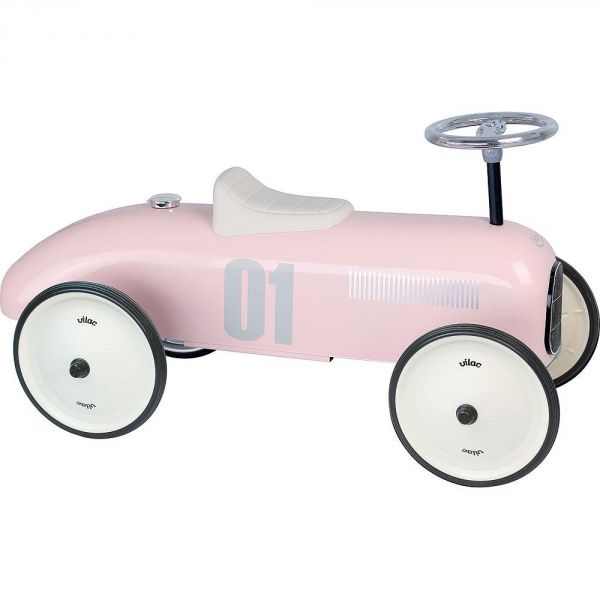 porteur voiture vintage rose tendre