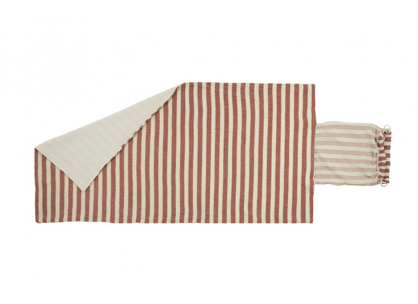 Ensemble serviette de plage et sac Portofino • Rayures rouges rouille