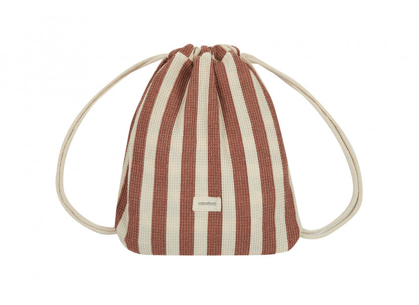 Ensemble serviette de plage et sac Portofino • Rayures rouges rouille