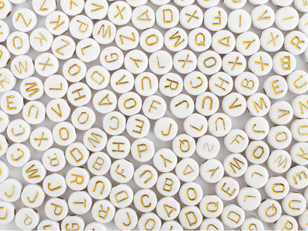 Pot perles lettres – Blanches