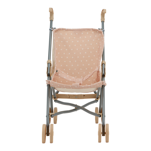 Poussette gaze - Beige petits coeurs