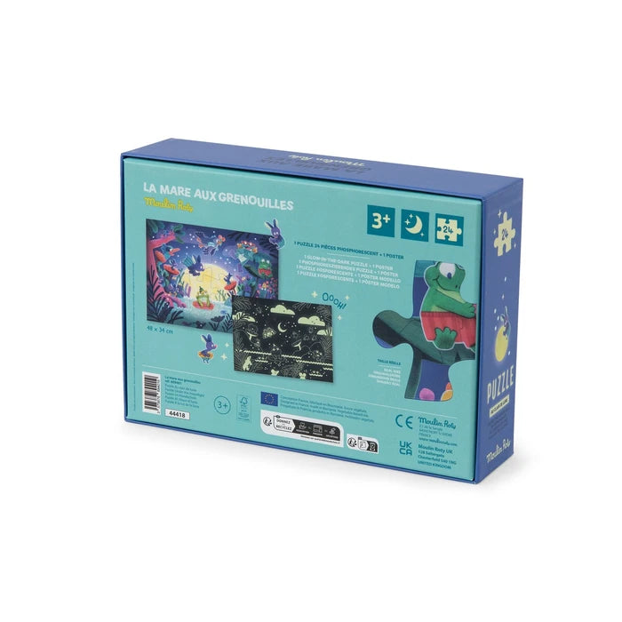 PUZZLE PHOSPHORESCENT AU CLAIR DE LUNE 24 PIECES LA MARE AUX GRENOUILLES