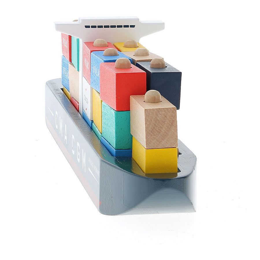Bateau porte-conteneurs en bois, Jules Verne - CMA-CGM - Vilac