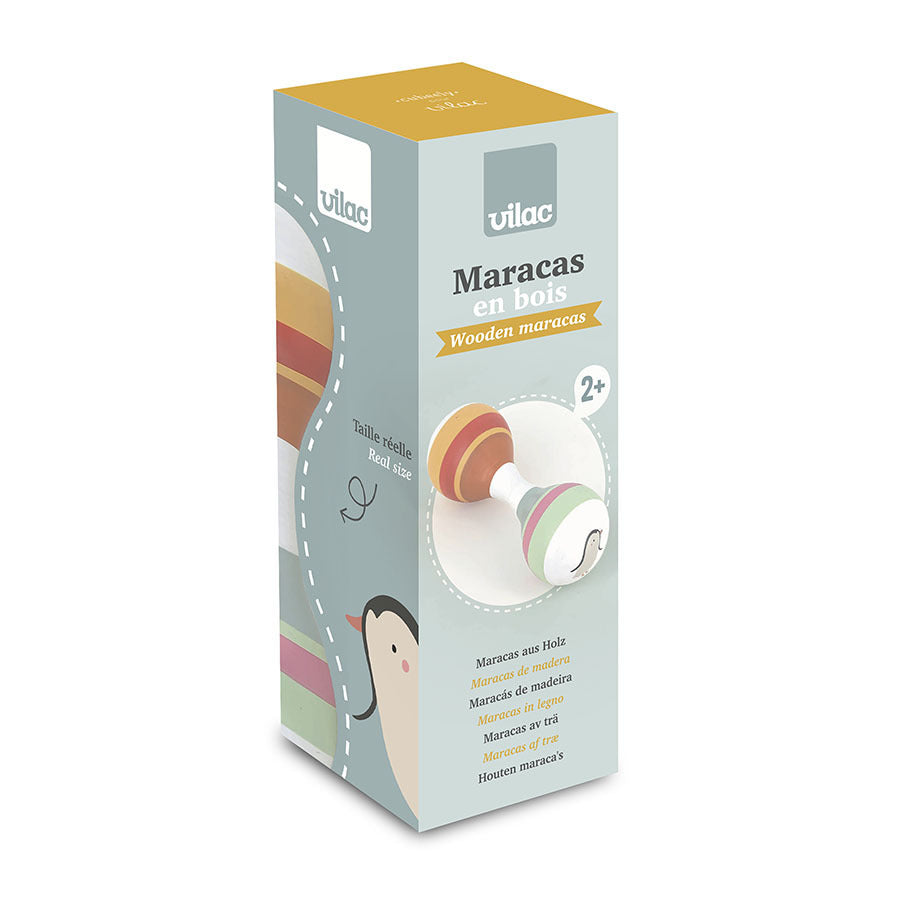 Maracas en bois, Les animaux du monde - Vilac