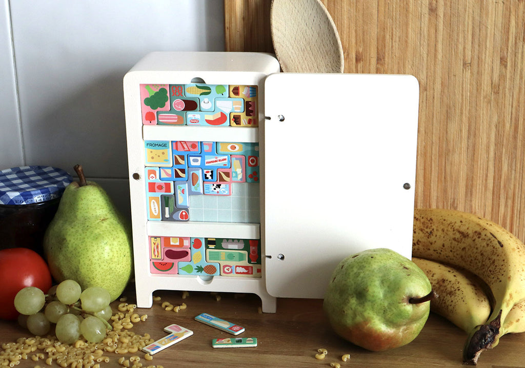 Jeu de logique en bois, Pack it right Le frigo - Vilac