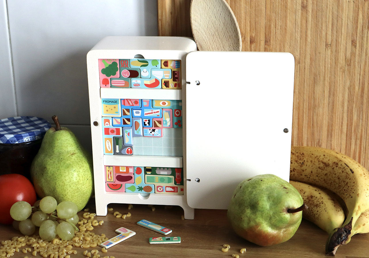 Jeu de logique en bois, Pack it right Le frigo - Vilac