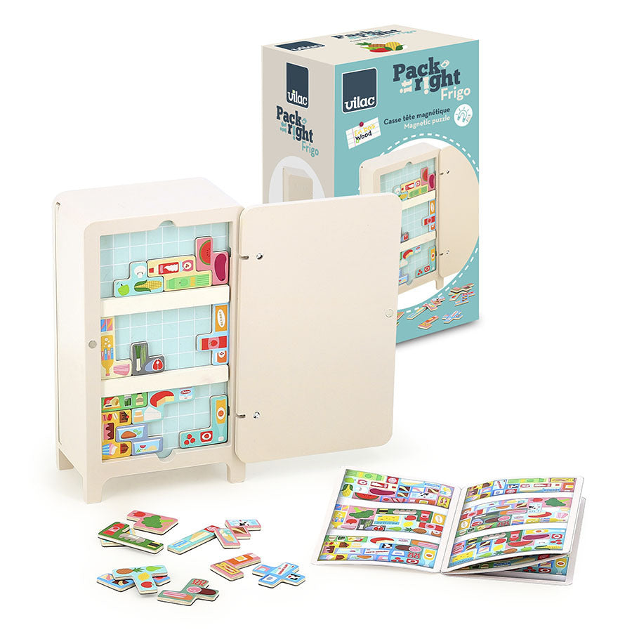 Jeu de logique en bois, Pack it right Le frigo - Vilac