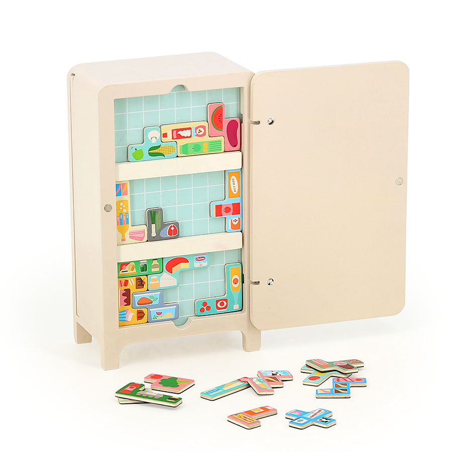 Jeu de logique en bois, Pack it right Le frigo - Vilac