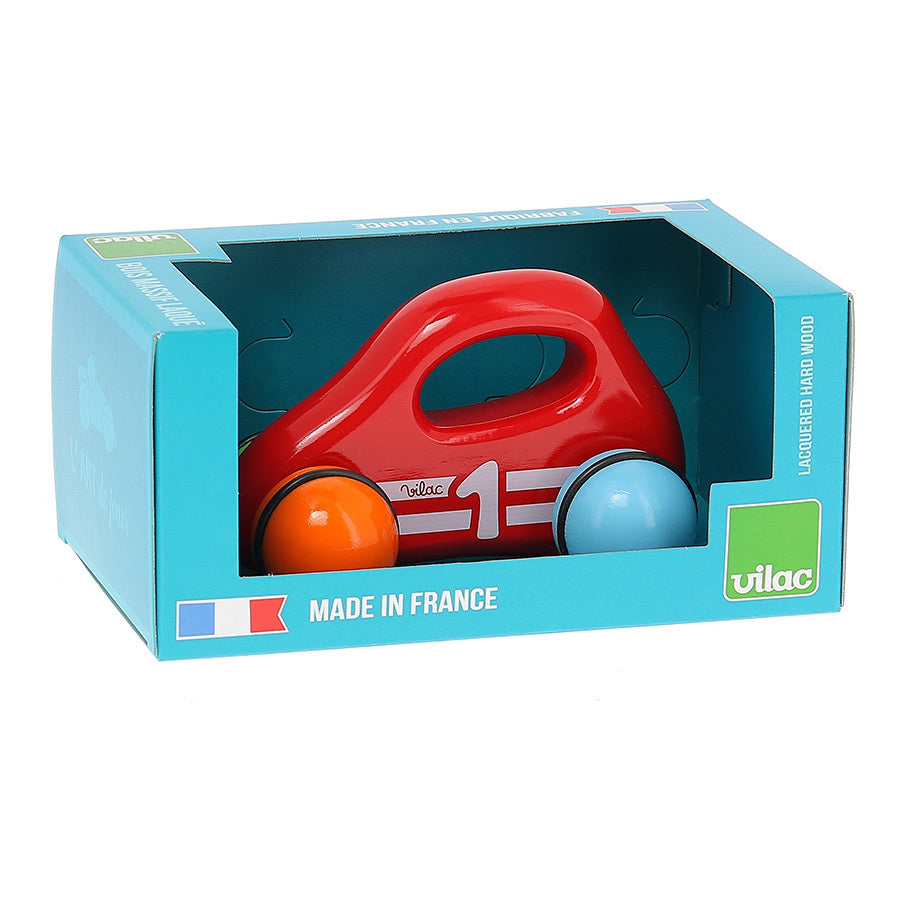 Voiture en bois, 1er âge - Modèle rouge - Vilac