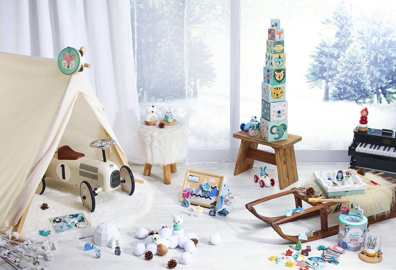 Porteur voiture vintage nacré - Vilac