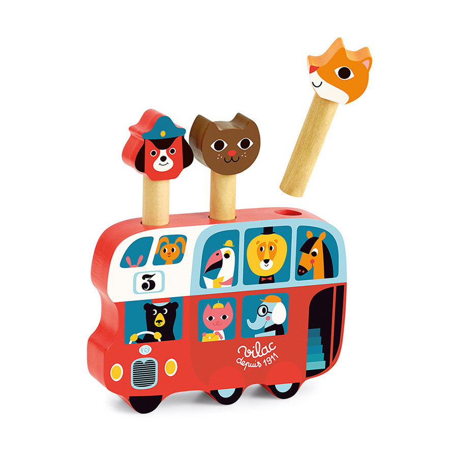 Pop-up en bois, Autobus anglais - Vilac