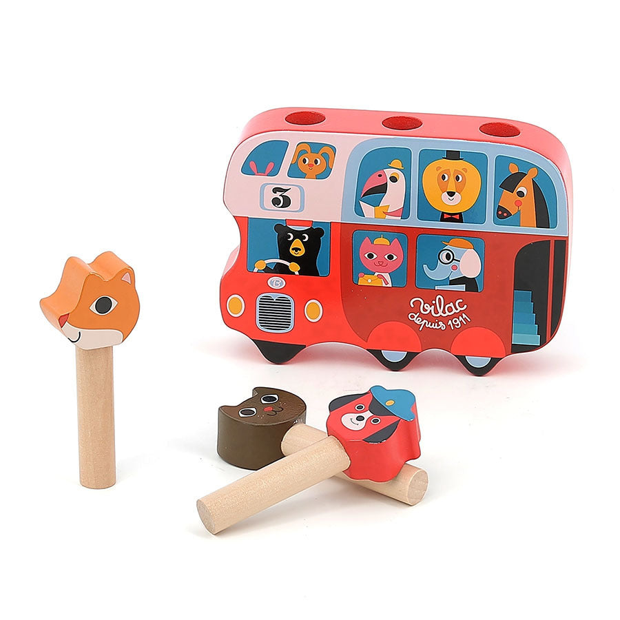 Pop-up en bois, Autobus anglais - Vilac