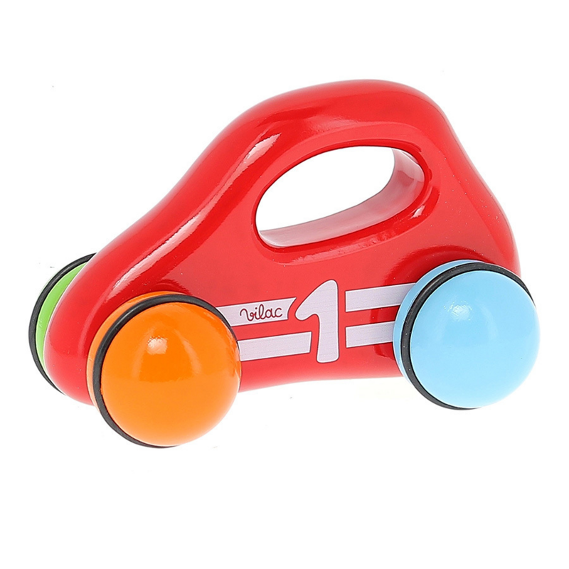 Voiture en bois, 1er âge - Modèle rouge - Vilac