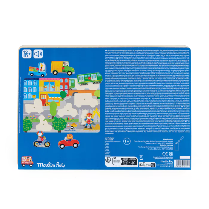 Puzzle sonore ville en bois