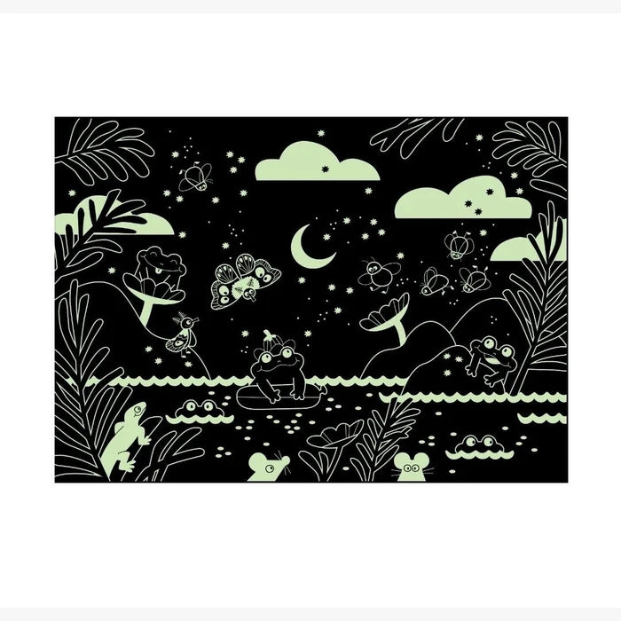 PUZZLE PHOSPHORESCENT AU CLAIR DE LUNE 24 PIECES LA MARE AUX GRENOUILLES