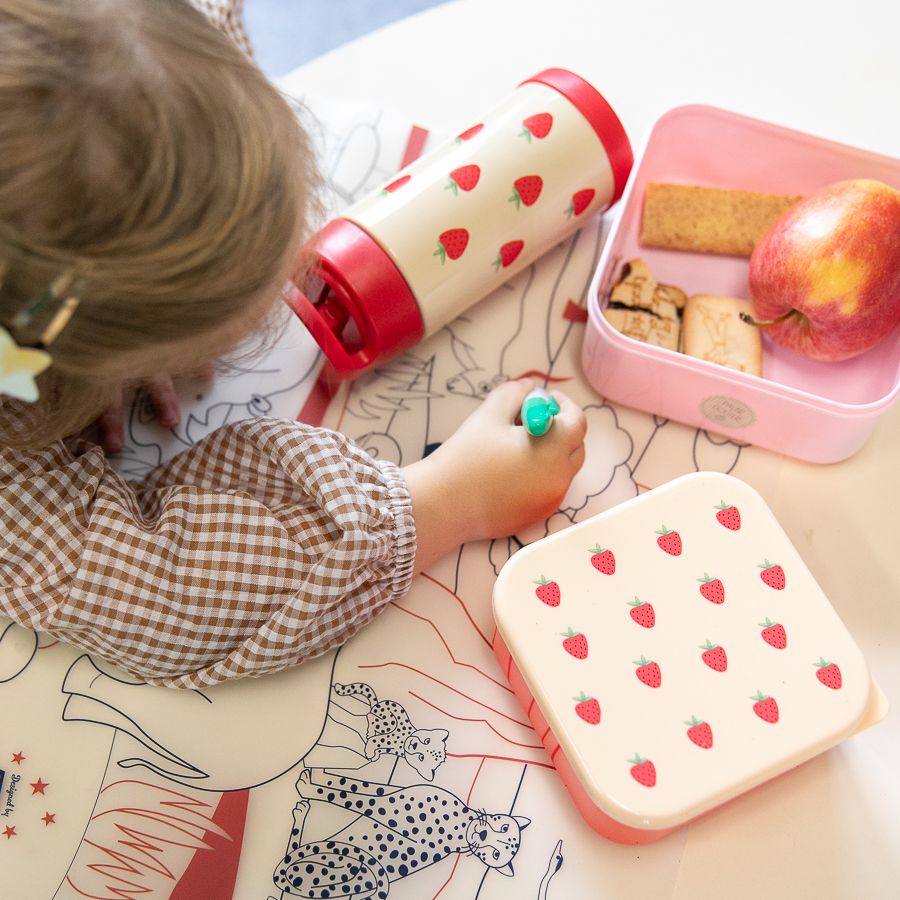 Lot de 2 boîtes à goûter fraises