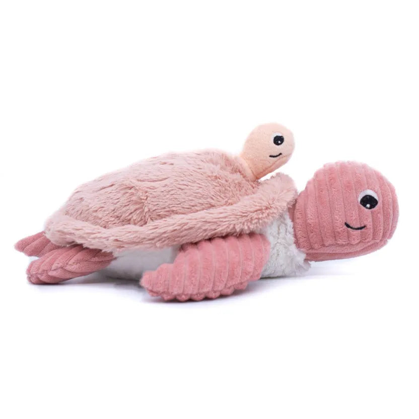 LES PTIPOTOS - PELUCHE SAUVENOU LA TORTUE MAMAN & BEBE ROSE - 30CM