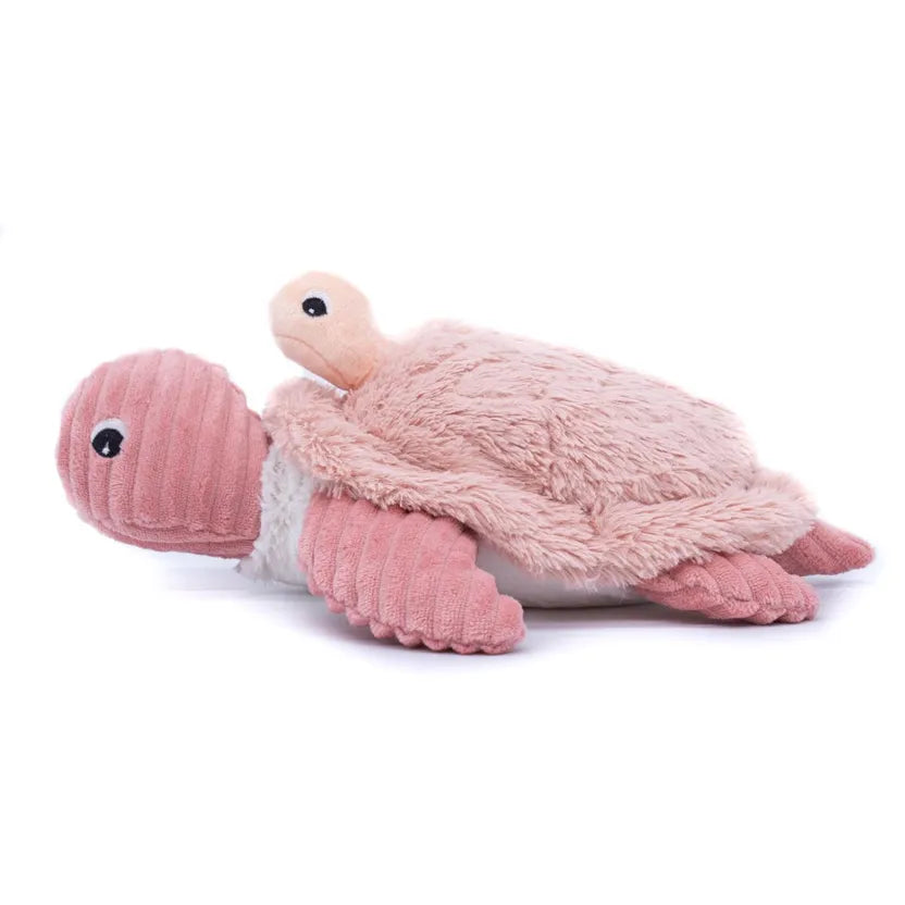 LES PTIPOTOS - PELUCHE SAUVENOU LA TORTUE MAMAN & BEBE ROSE - 30CM