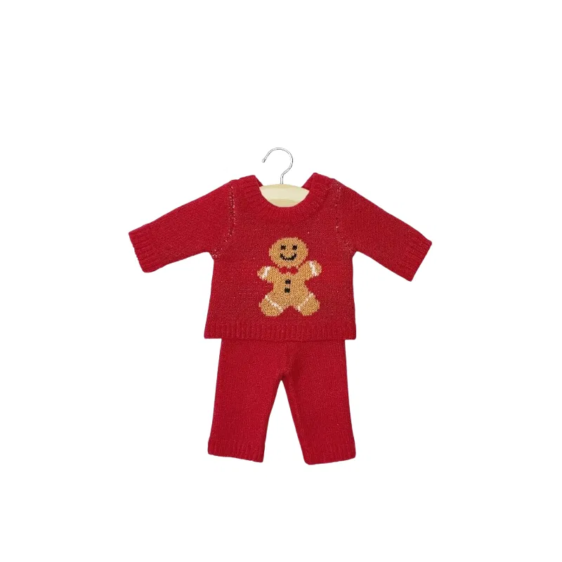 Ensemble 2 pièces mixte en tricot Pain d’épice rouge