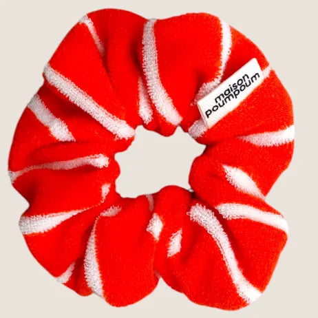Chouchou éponge rayure orange & crème - Maison Poumpoum