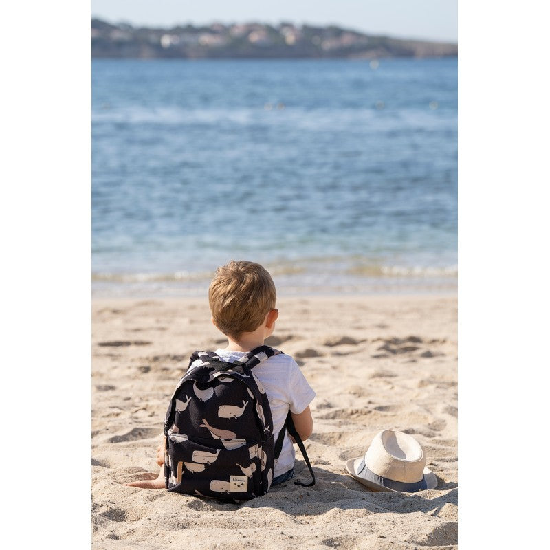 Sac à dos enfant baleines et cachalots Noir